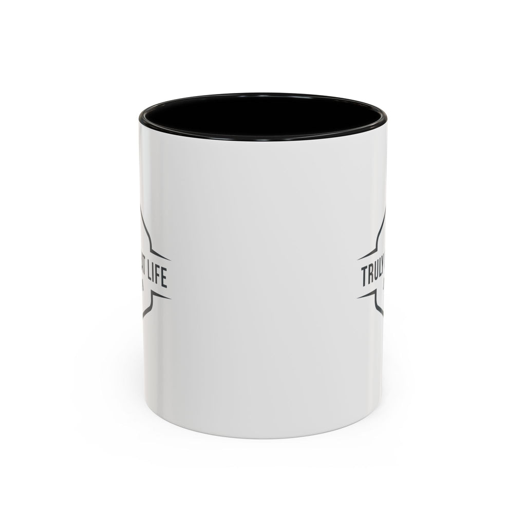 Truly Great Life Accent Coffee Mug – Black-Trim Ceramic 11oz