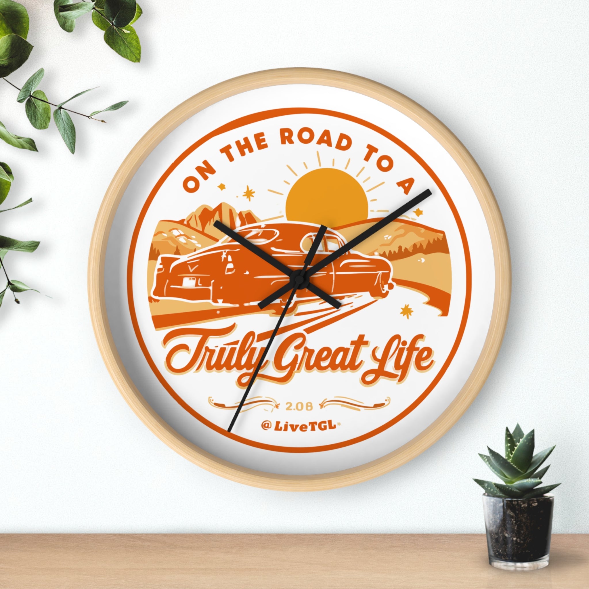 Truly Great Life Road Trip Wall Clock | Travel-Inspired Home Decor, Adventure Gift for Travelers, Motivational Wall Art