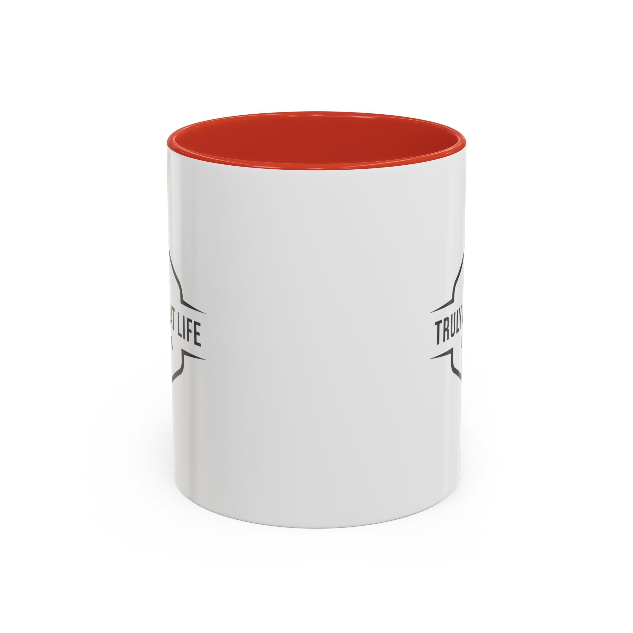 Truly Great Life Accent Coffee Mug – Black-Trim Ceramic 11oz