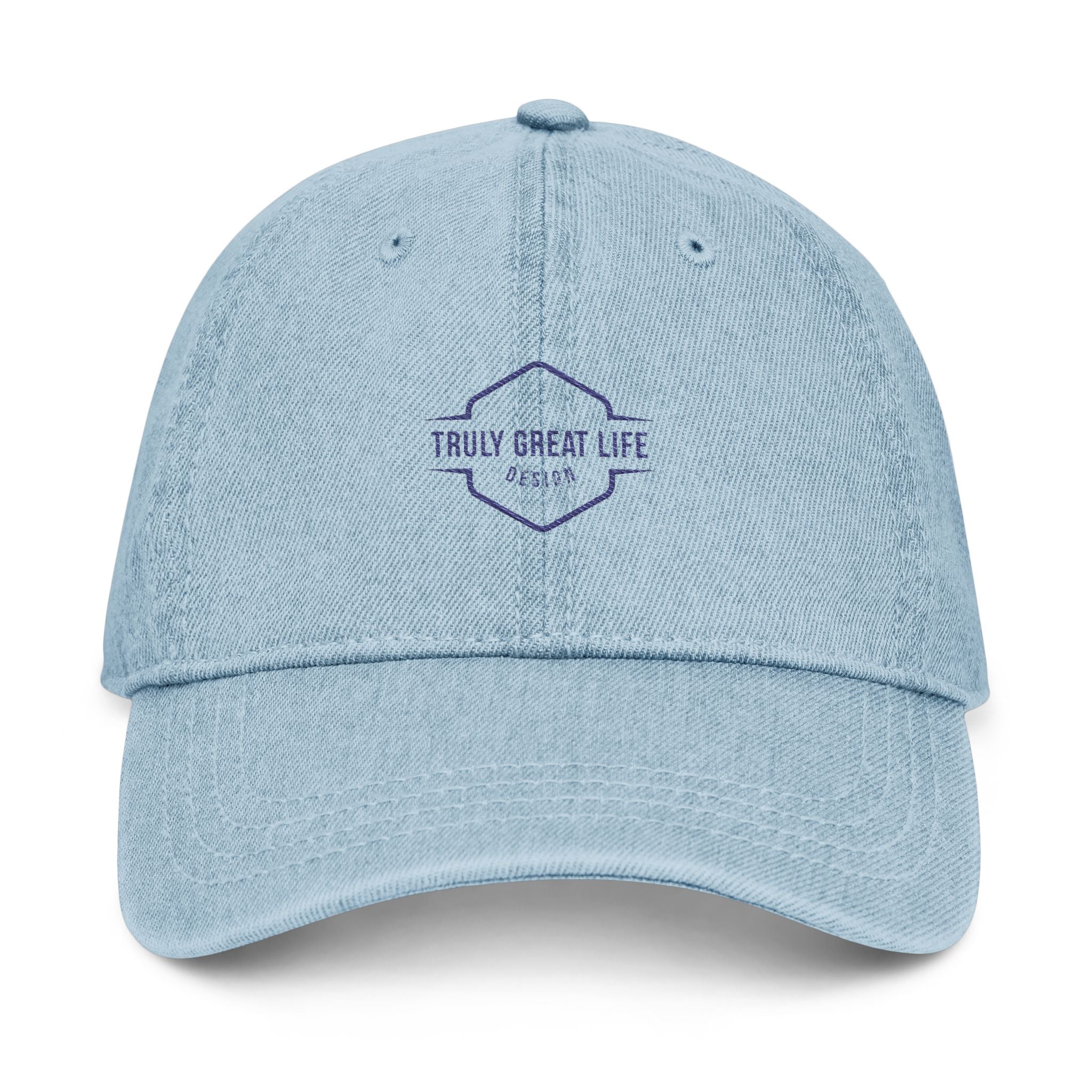 Embroidered Denim Hat — "Enjoy Truly Great Life" Casual Baseball Cap