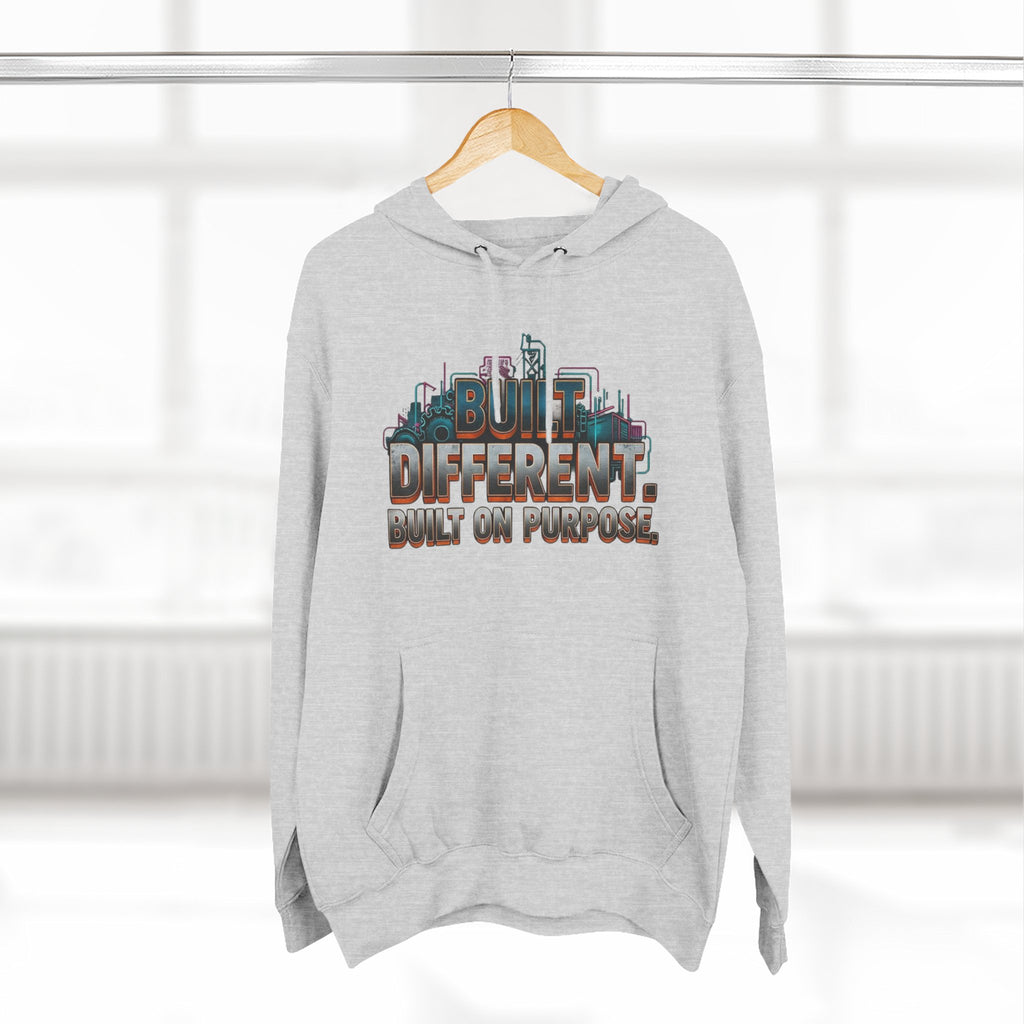 Built Different Built on Purpose Fleece Hoodie, Cozy Unisex Sweatshirt, Gift for Him or Her