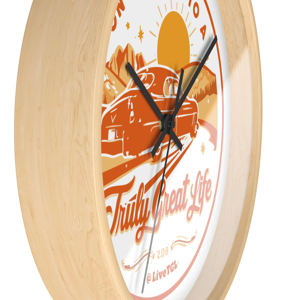 Truly Great Life Road Trip Wall Clock | Travel-Inspired Home Decor, Adventure Gift for Travelers, Motivational Wall Art
