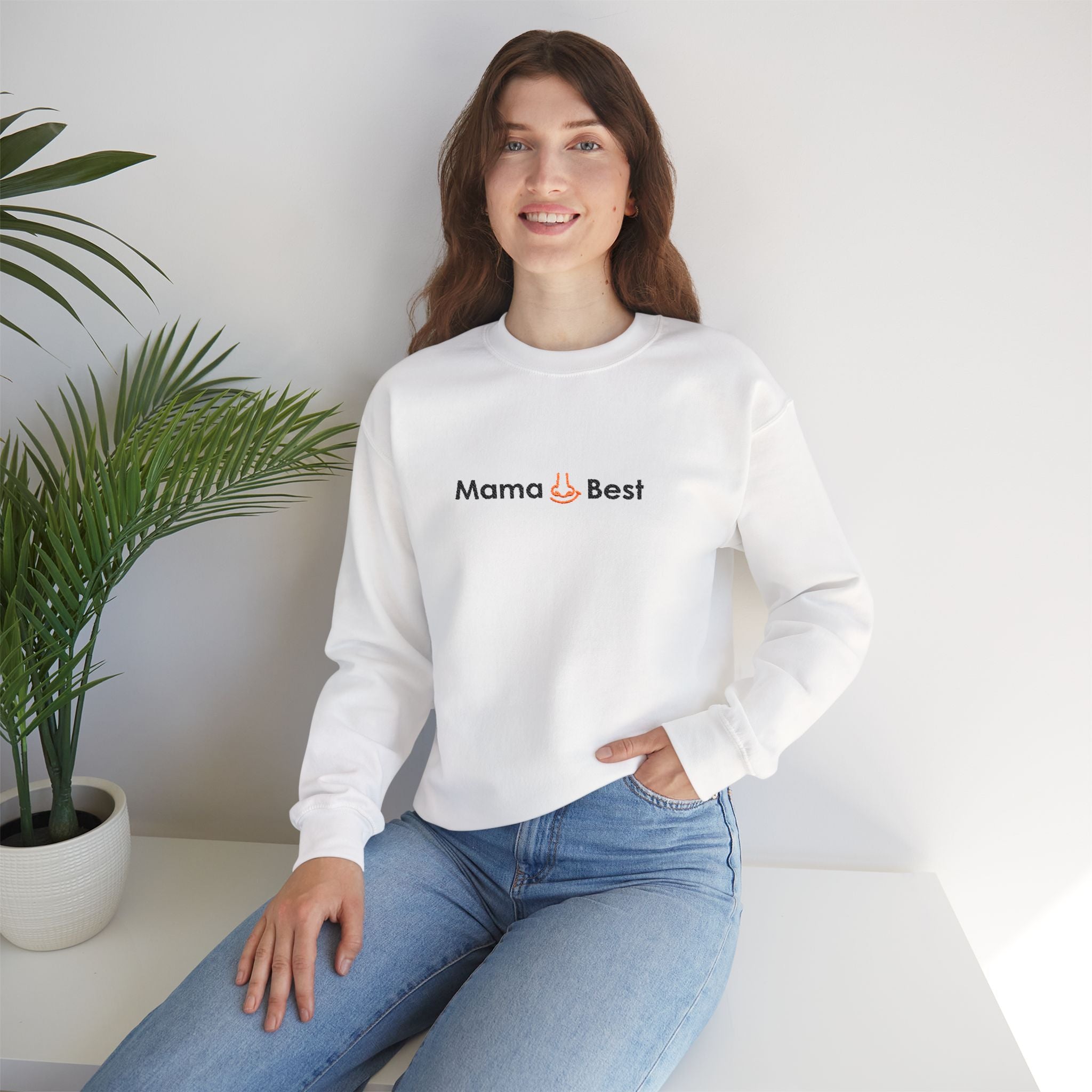 Mama Best Sweatshirt for Moms | Cute Mothers Day Gift, Cozy Unisex Crewneck, Casual Everyday Wear, Perfect Spring and Fall Apparel