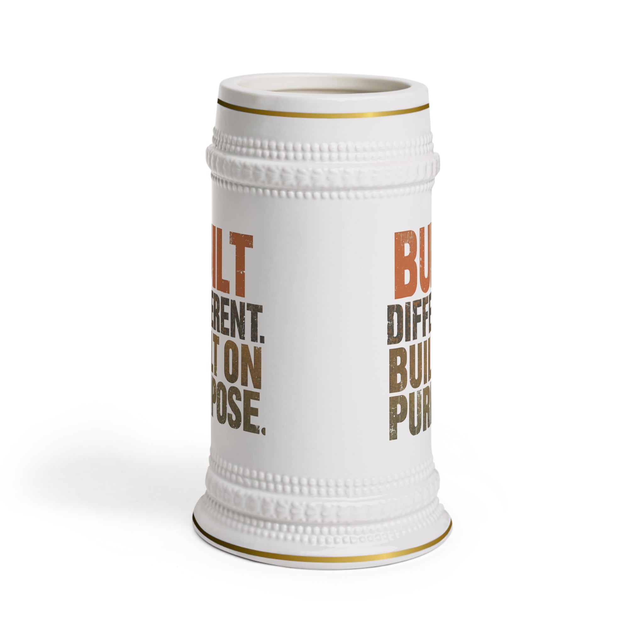Built Different Built on Purpose Beer Stein | Motivational Mug by Truly Great Life, Unique Gift for Beer Enthusiasts & Party Lovers