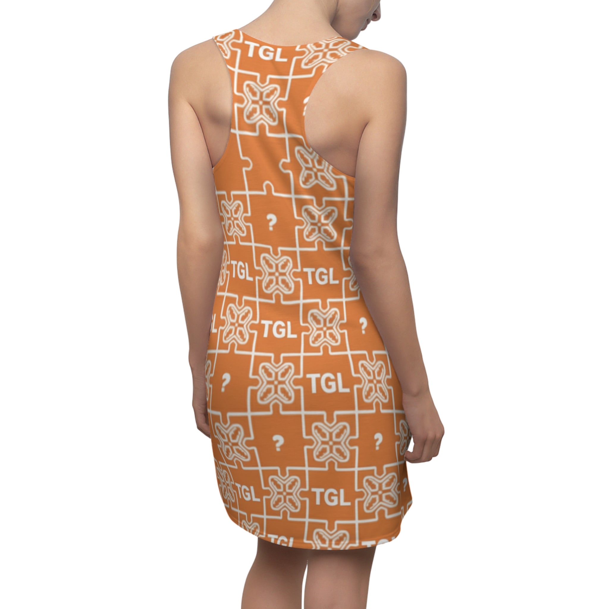Trendy Racerback Dress | Orange Floral Print Summer Outfit by TGL Design, Perfect Gift for Her