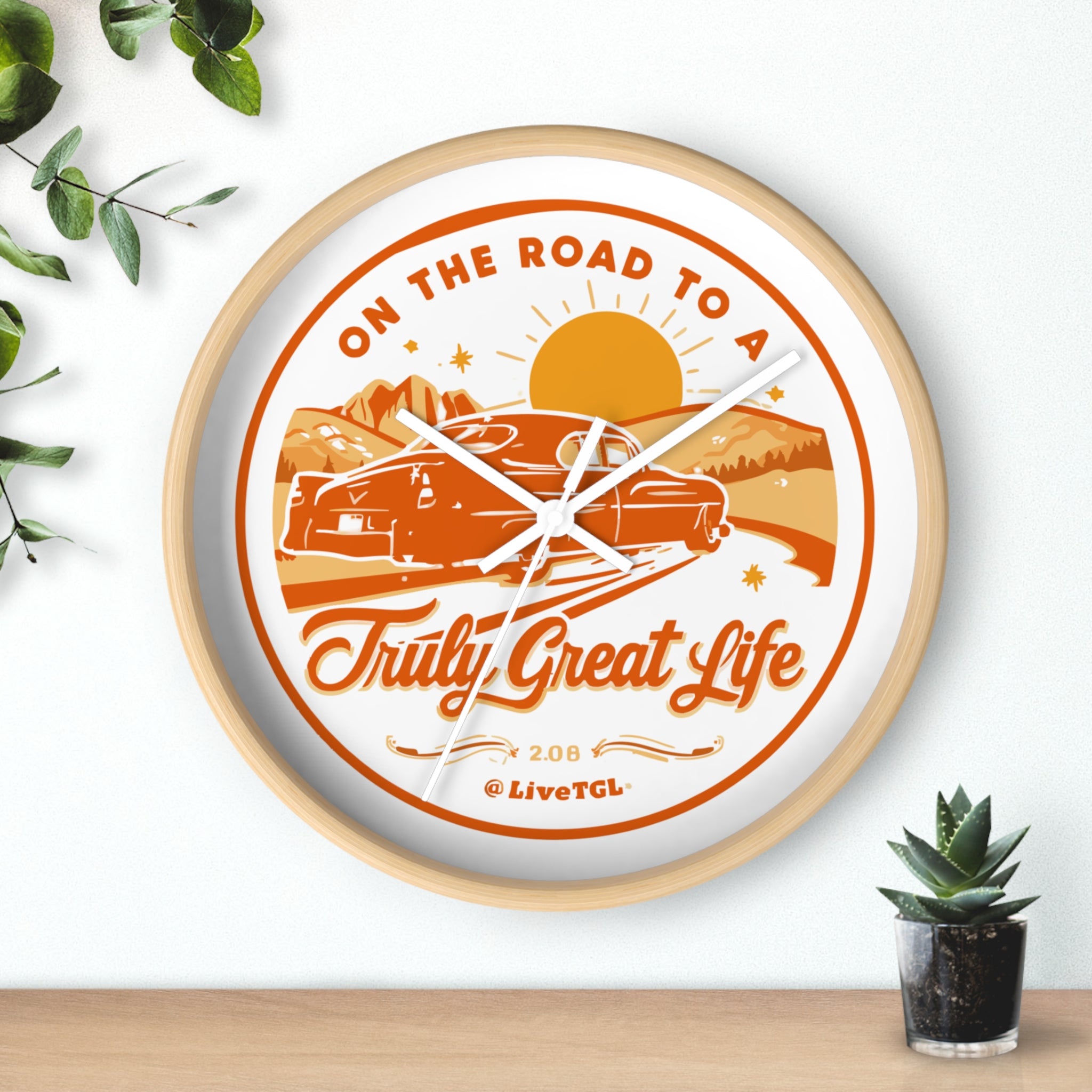 Truly Great Life Road Trip Wall Clock | Travel-Inspired Home Decor, Adventure Gift for Travelers, Motivational Wall Art