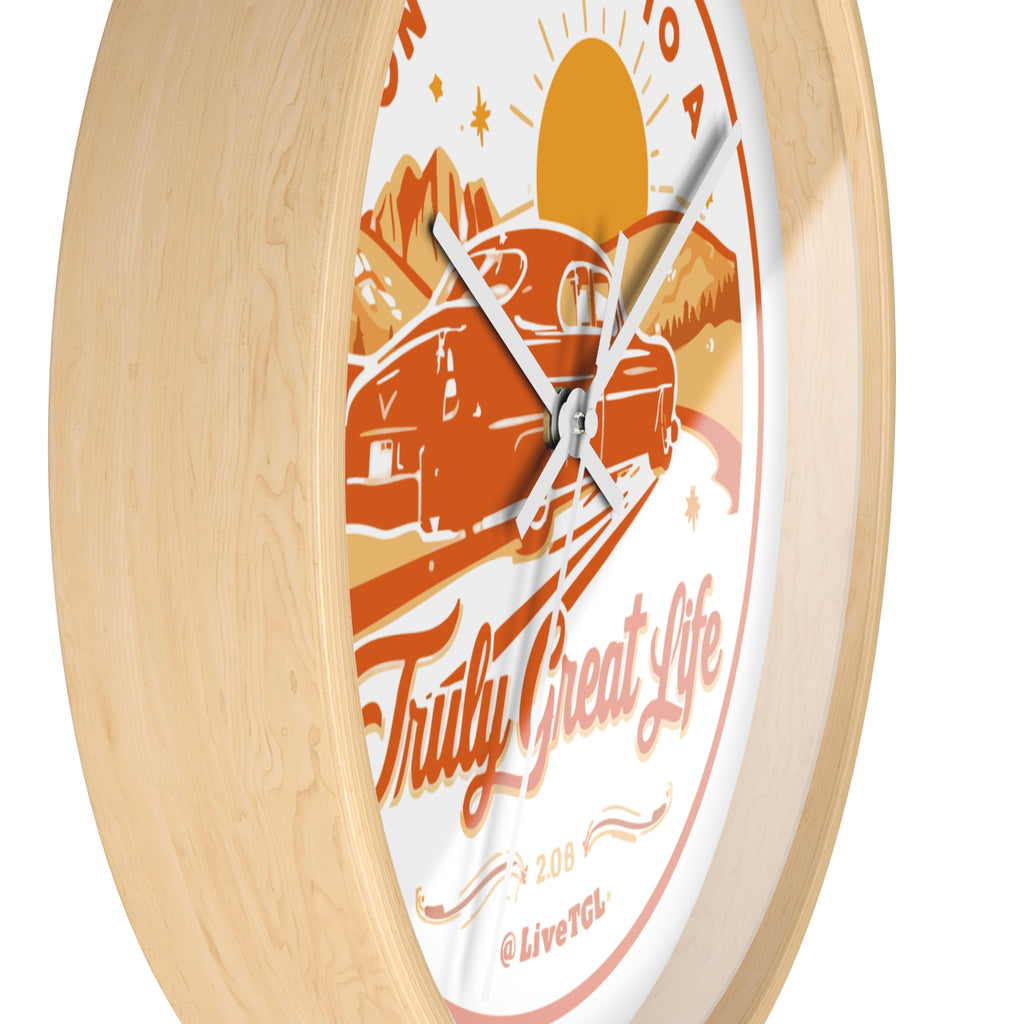 Truly Great Life Road Trip Wall Clock | Travel-Inspired Home Decor, Adventure Gift for Travelers, Motivational Wall Art