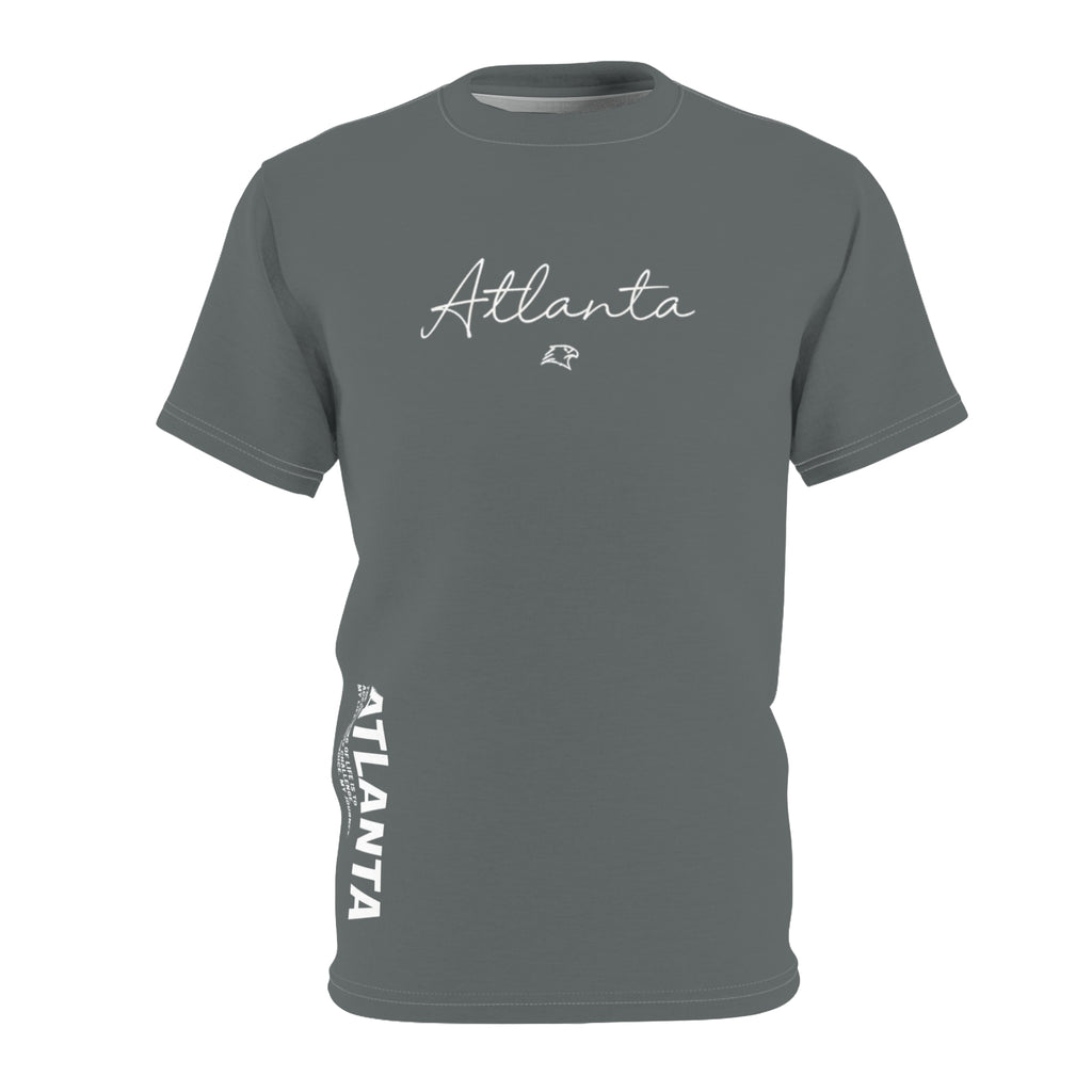 Atlanta Script T-Shirt | Minimal Motivational City Tee, Streetwear Chest & Side Print, Unisex, Trendy Gift