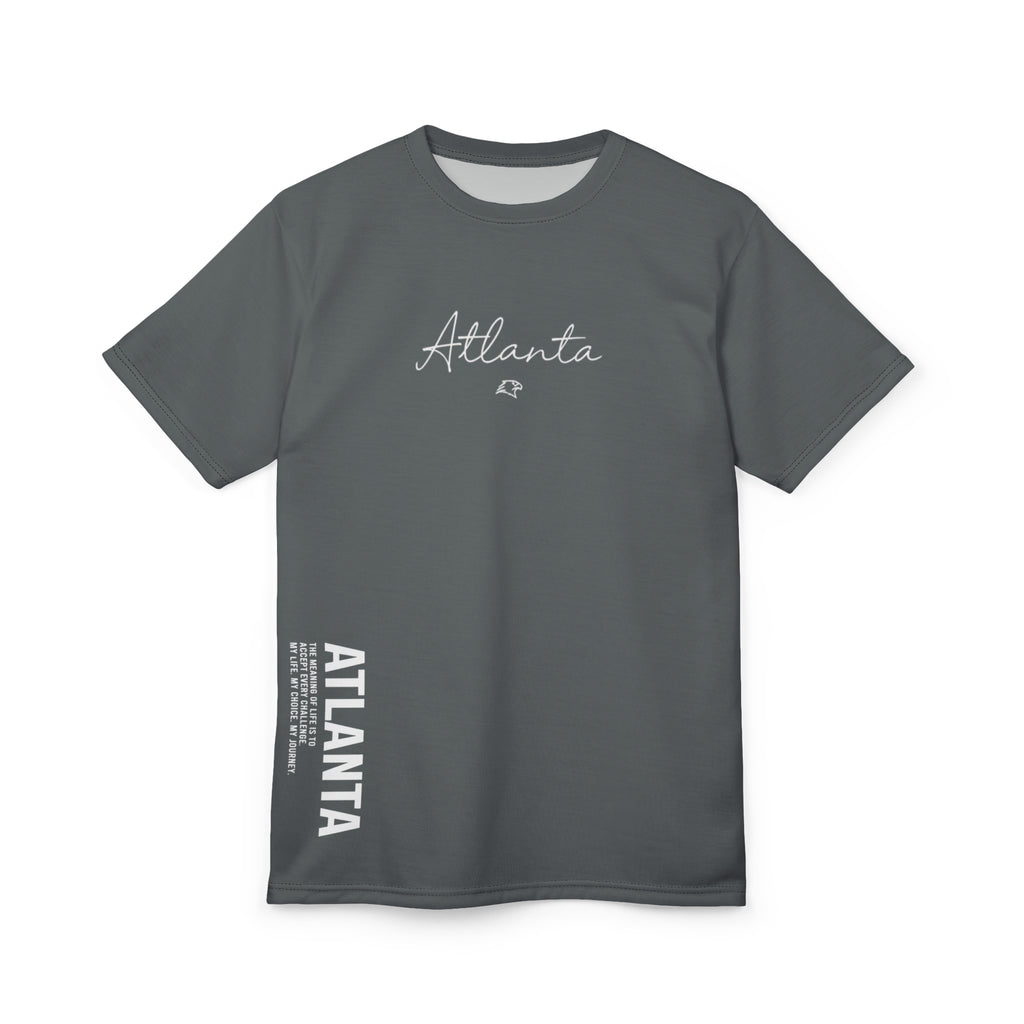 Atlanta Script T-Shirt | Minimal Motivational City Tee, Streetwear Chest & Side Print, Unisex, Trendy Gift