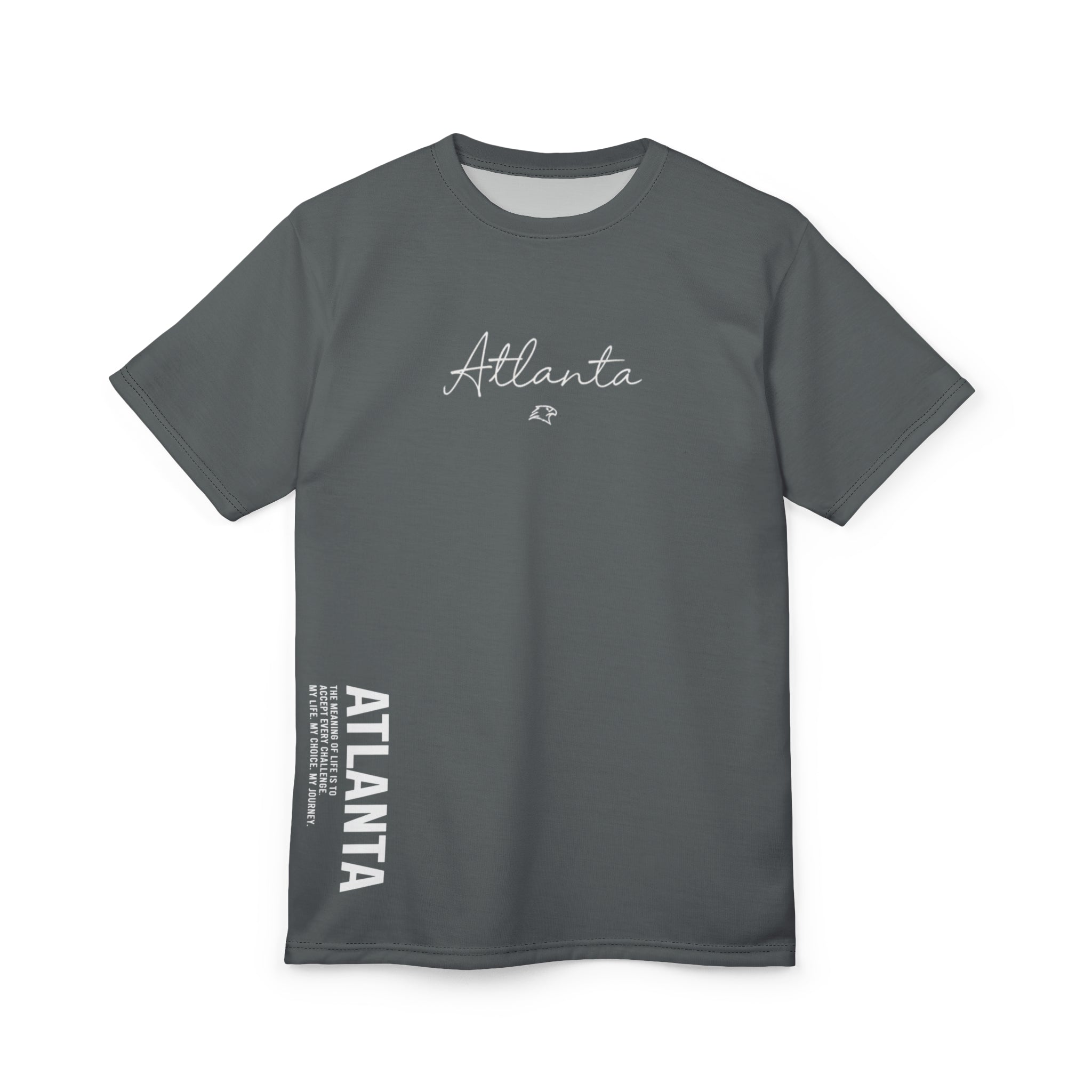 Atlanta Script T-Shirt | Minimal Motivational City Tee, Streetwear Chest & Side Print, Unisex, Trendy Gift
