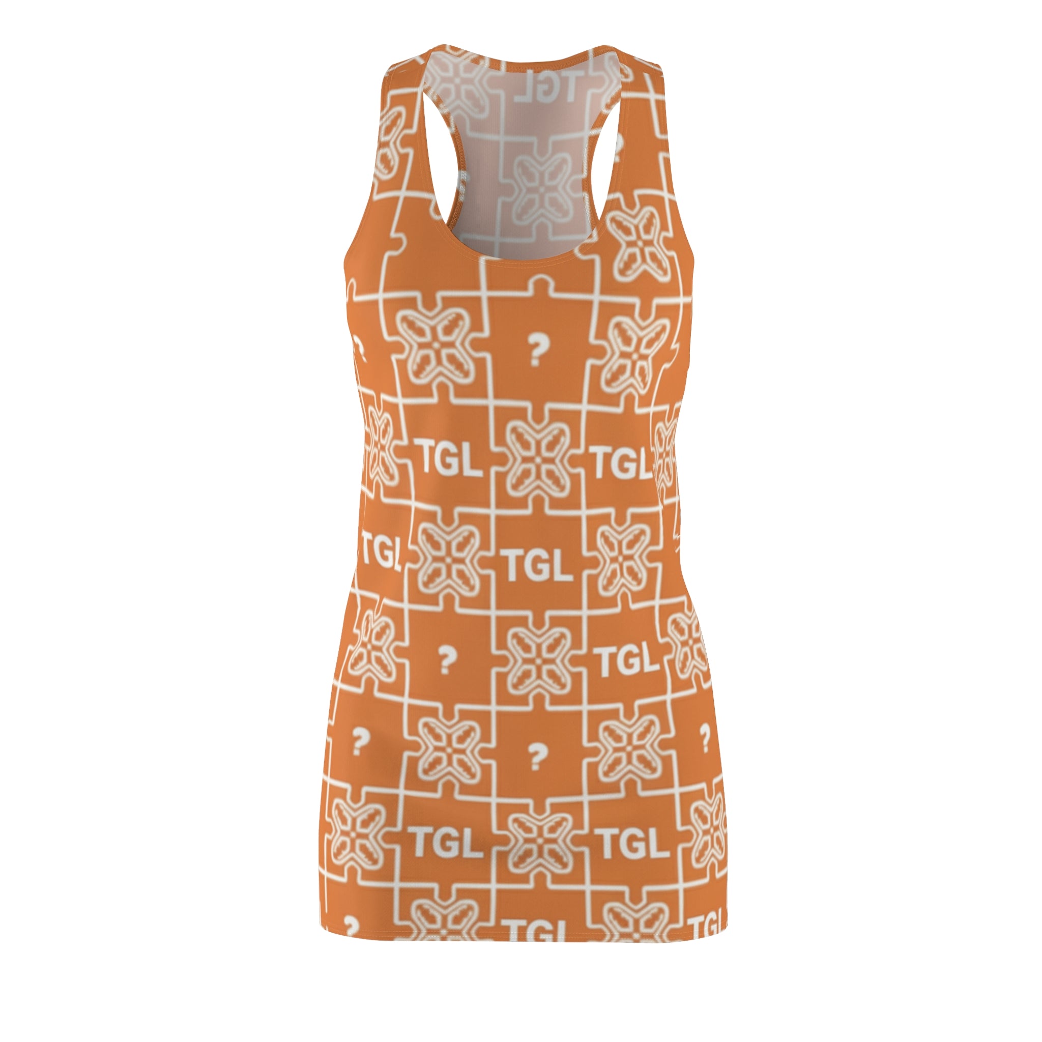 Trendy Racerback Dress | Orange Floral Print Summer Outfit by TGL Design, Perfect Gift for Her