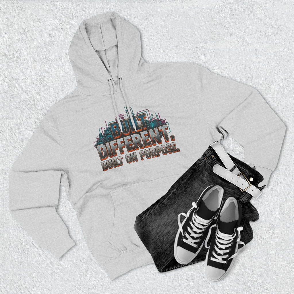 Built Different Built on Purpose Fleece Hoodie, Cozy Unisex Sweatshirt, Gift for Him or Her