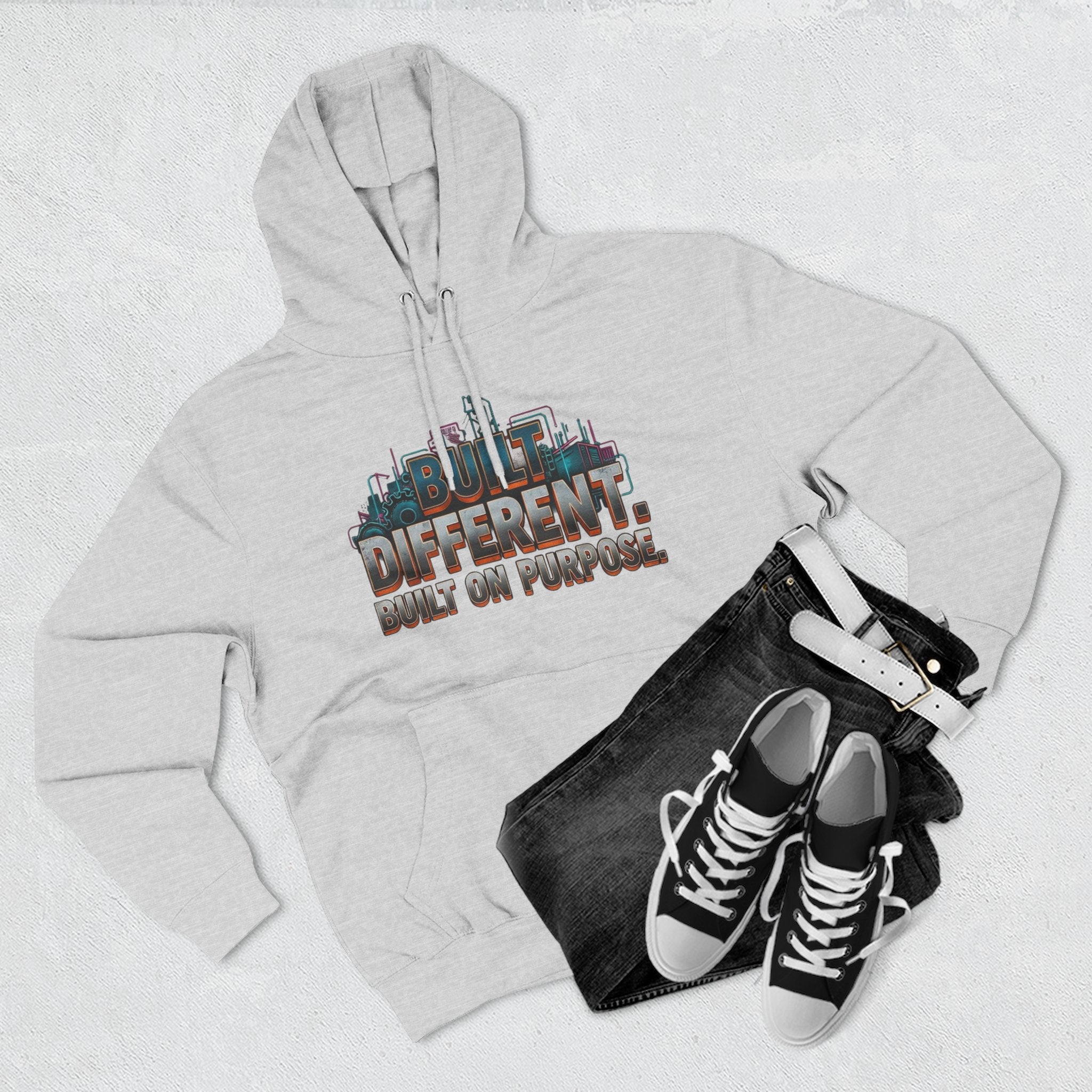 Built Different Built on Purpose Fleece Hoodie, Cozy Unisex Sweatshirt, Gift for Him or Her