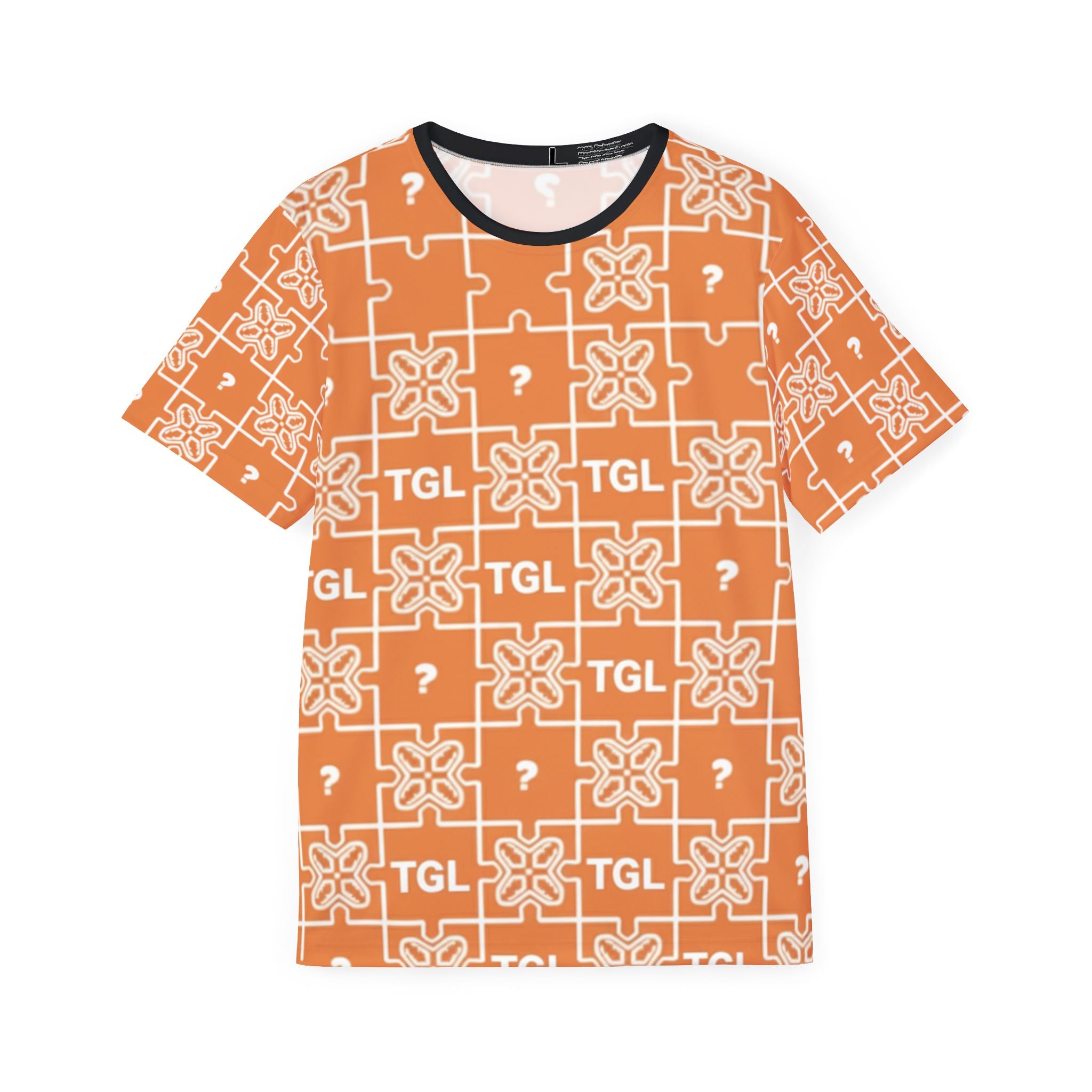 Truly Great Life Sports Jersey for Men | Vibrant Orange Puzzle Pattern Athletic Shirt for Gym, Game Day & Everyday Wear