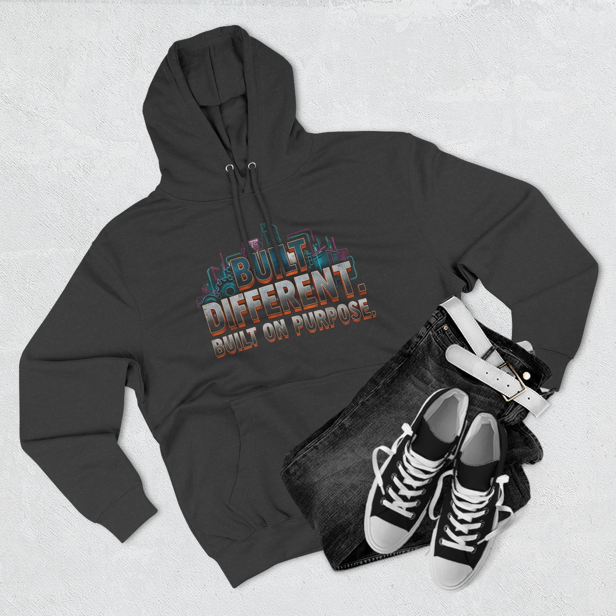 Built Different Built on Purpose Fleece Hoodie, Cozy Unisex Sweatshirt, Gift for Him or Her