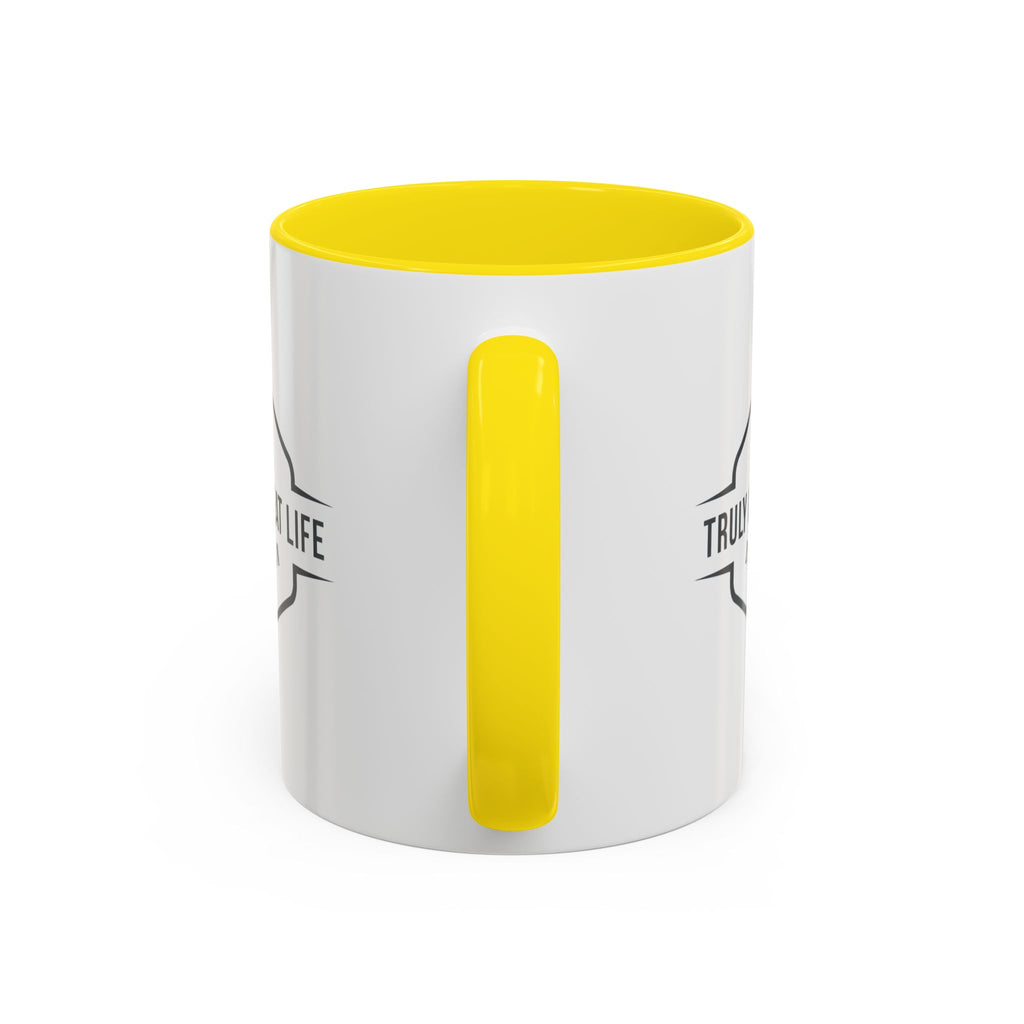 Truly Great Life Accent Coffee Mug – Black-Trim Ceramic 11oz