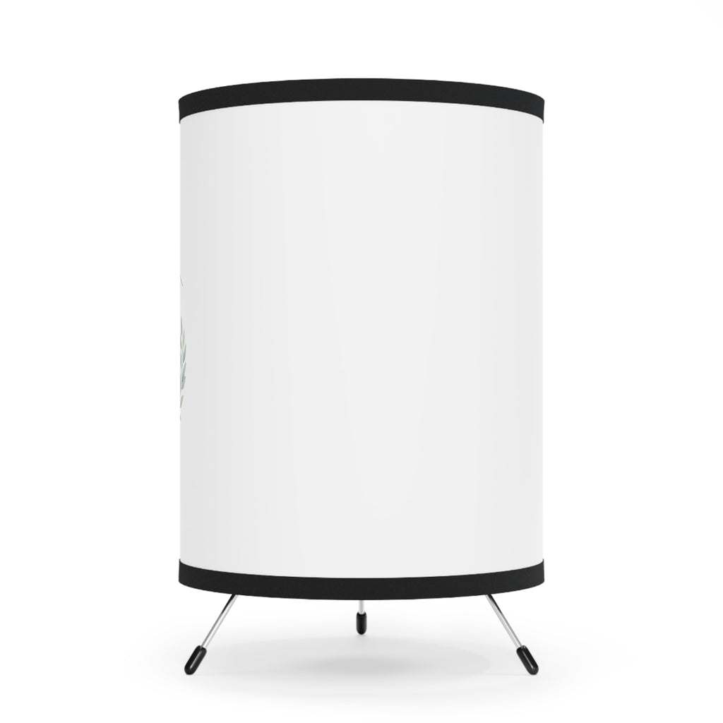 Tripod Lamp with Botanical Wreath Design, “Grow Through What You Go Through” Motivational Modern Home Decor