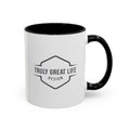 Truly Great Life Accent Coffee Mug – Black-Trim Ceramic 11oz