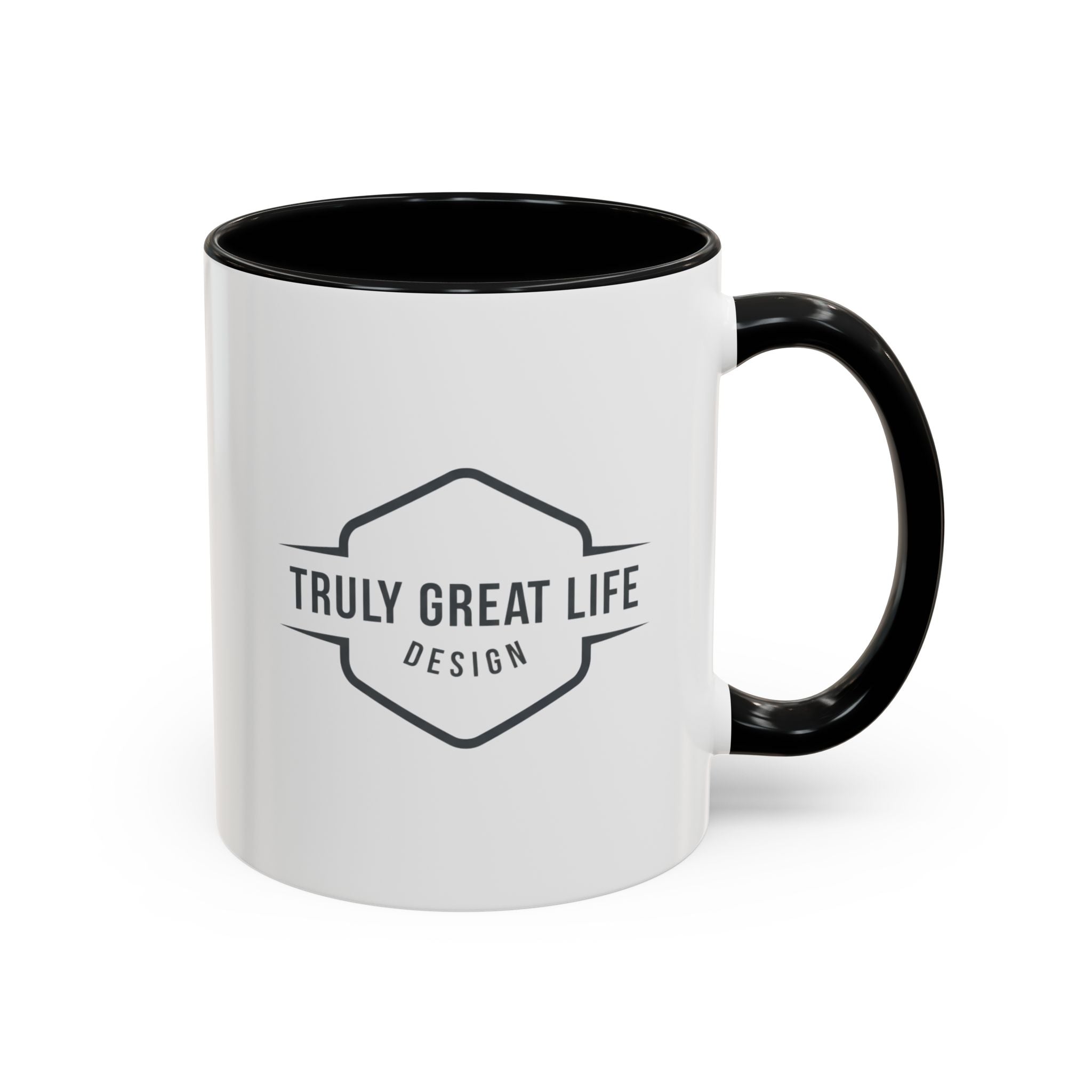 Truly Great Life Accent Coffee Mug – Black-Trim Ceramic 11oz