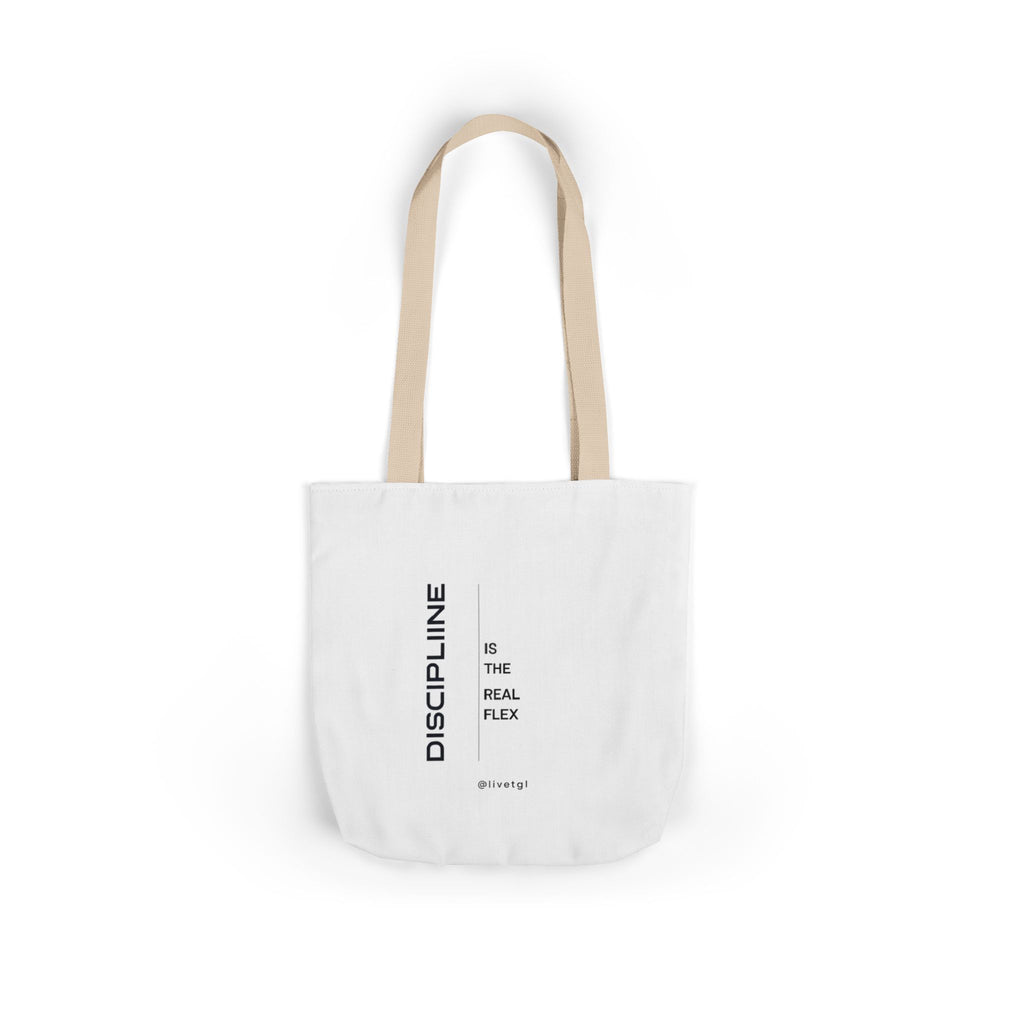 Discipline Tote Bag | Motivational Canvas Tote by Truly Great Life, Eco-Friendly Everyday Bag & Gift for Fitness Lovers