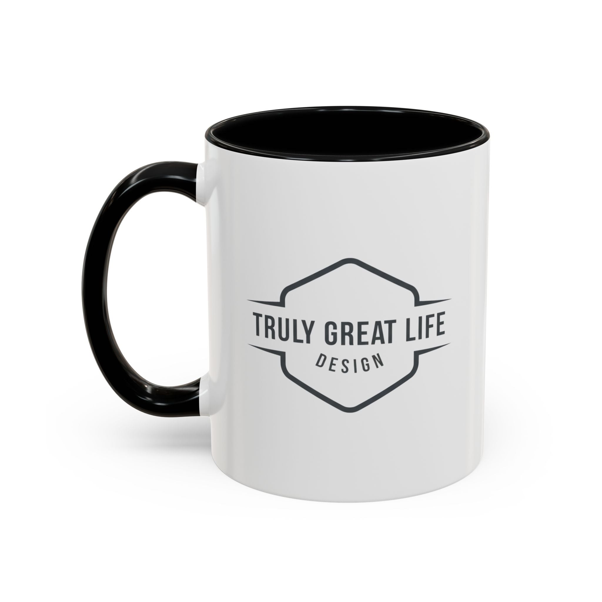 Truly Great Life Accent Coffee Mug – Black-Trim Ceramic 11oz
