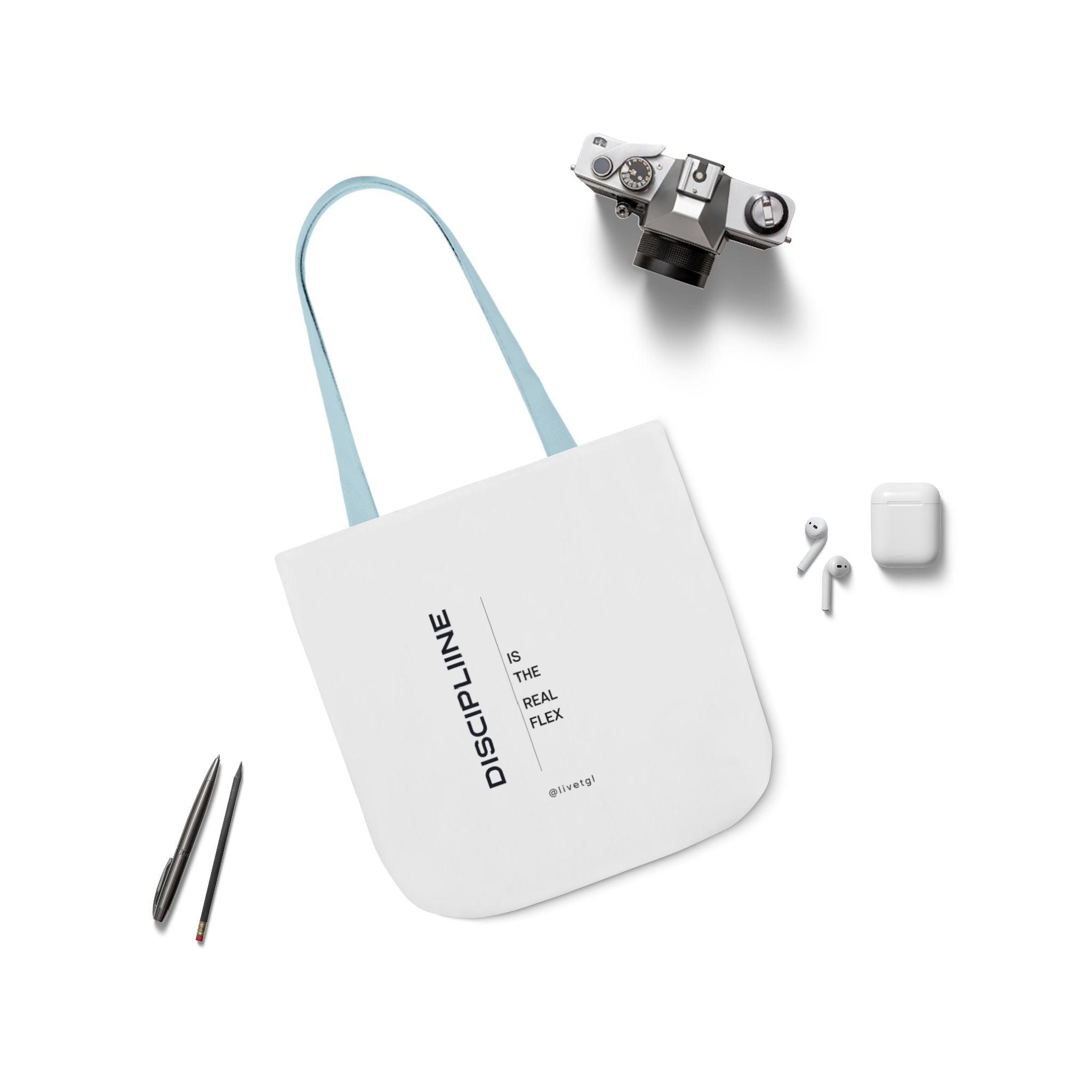 Discipline Tote Bag | Motivational Canvas Tote by Truly Great Life, Eco-Friendly Everyday Bag & Gift for Fitness Lovers