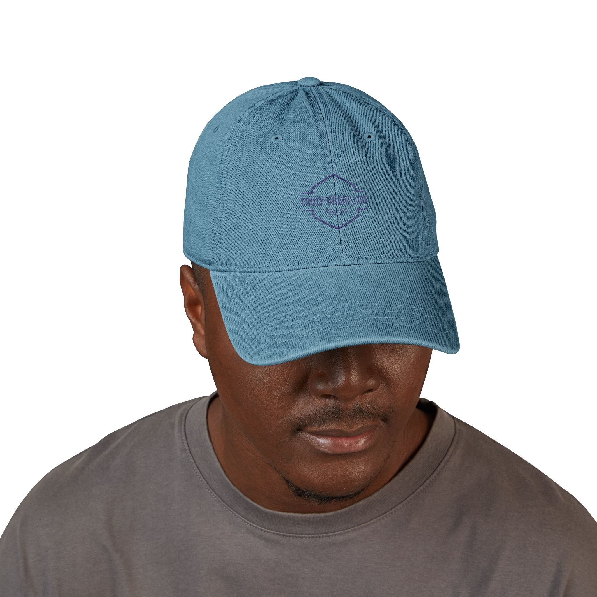 Embroidered Denim Hat — "Enjoy Truly Great Life" Casual Baseball Cap
