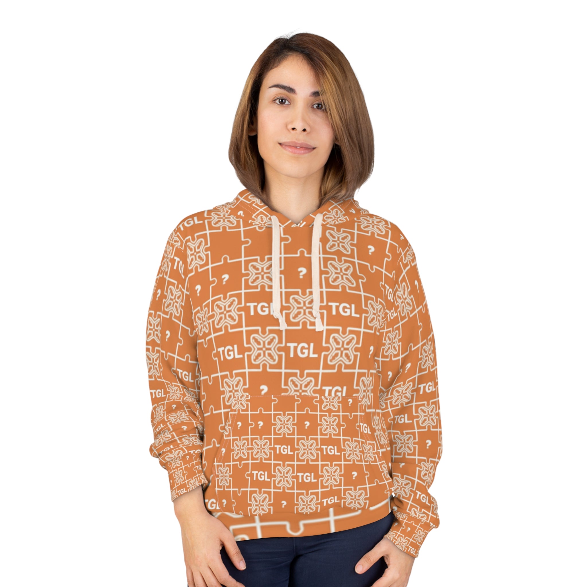 Unisex Pullover Hoodie by Truly Great Life | Puzzle Pattern, Cozy Fleece Casual Wear for Everyday Style