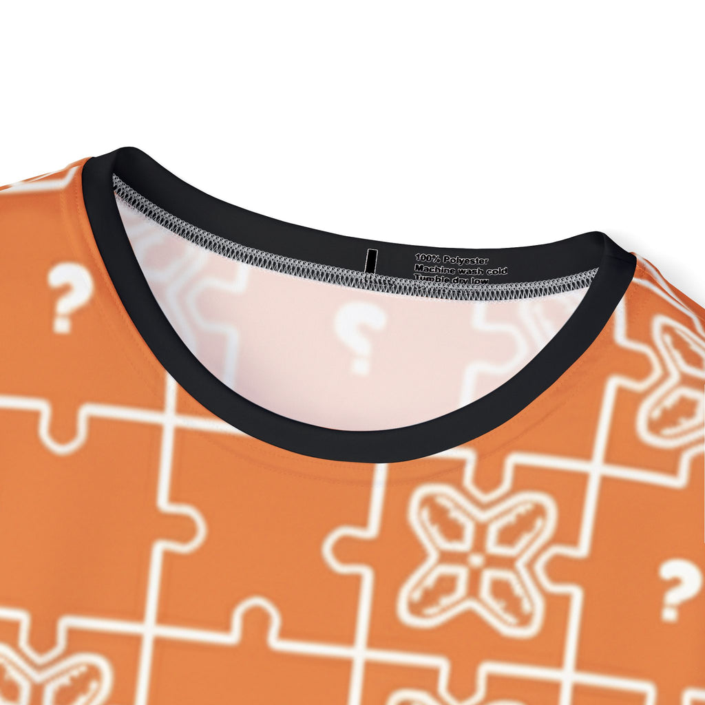 Truly Great Life Sports Jersey for Men | Vibrant Orange Puzzle Pattern Athletic Shirt for Gym, Game Day & Everyday Wear