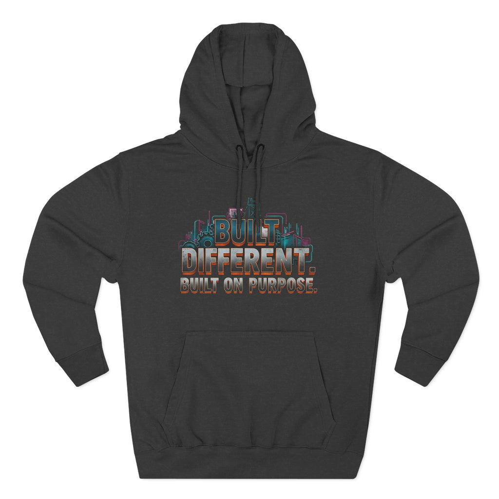 Built Different Built on Purpose Fleece Hoodie, Cozy Unisex Sweatshirt, Gift for Him or Her
