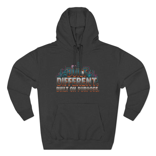 Built Different Built on Purpose Fleece Hoodie, Cozy Unisex Sweatshirt, Gift for Him or Her