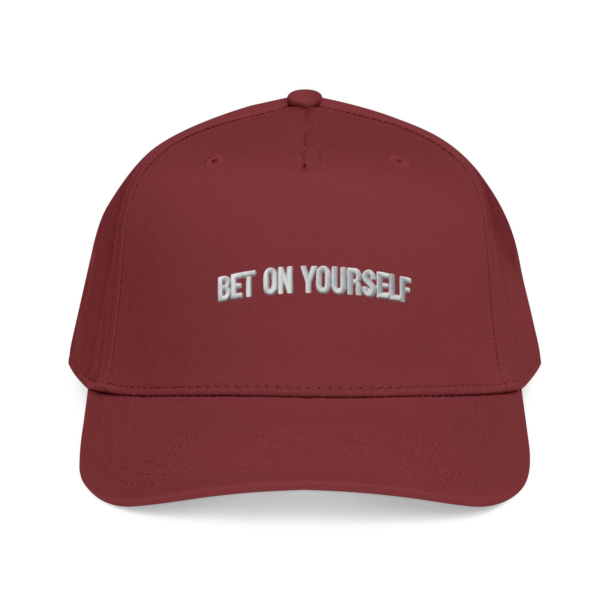 Inspirational Baseball Cap for Men & Women | Bet on Yourself Adjustable Motivational Hat, Mid Profile Dad Cap