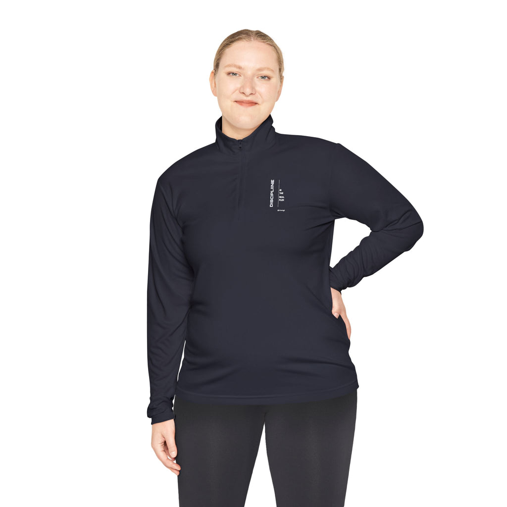Discipline Is the New Flex Quarter-Zip Pullover | Motivational Athletic Sweatshirt, Premium Performance for Men & Women by Truly Great Life