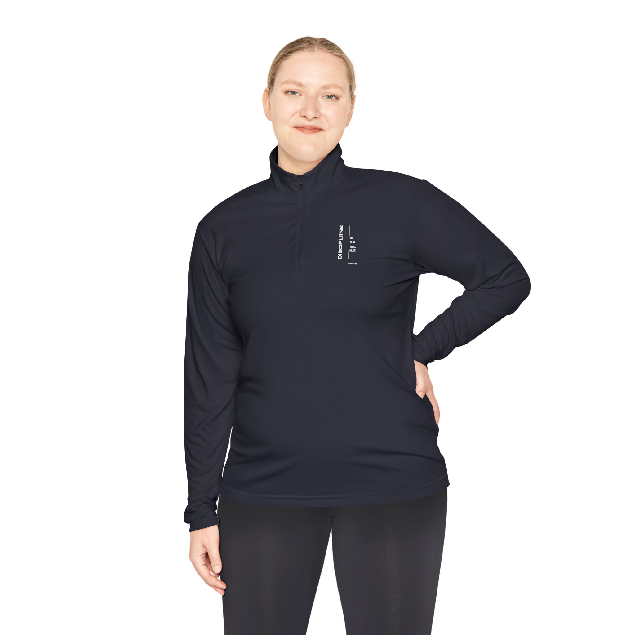 Discipline Is the New Flex Quarter-Zip Pullover | Motivational Athletic Sweatshirt, Premium Performance for Men & Women by Truly Great Life