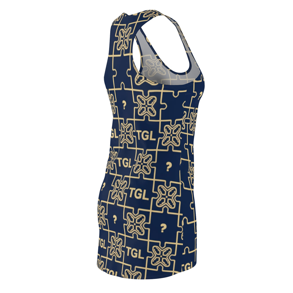 Elegant Racerback Dress for Women by TGL Design | Lightweight Summer Dress with Unique Geometric Print