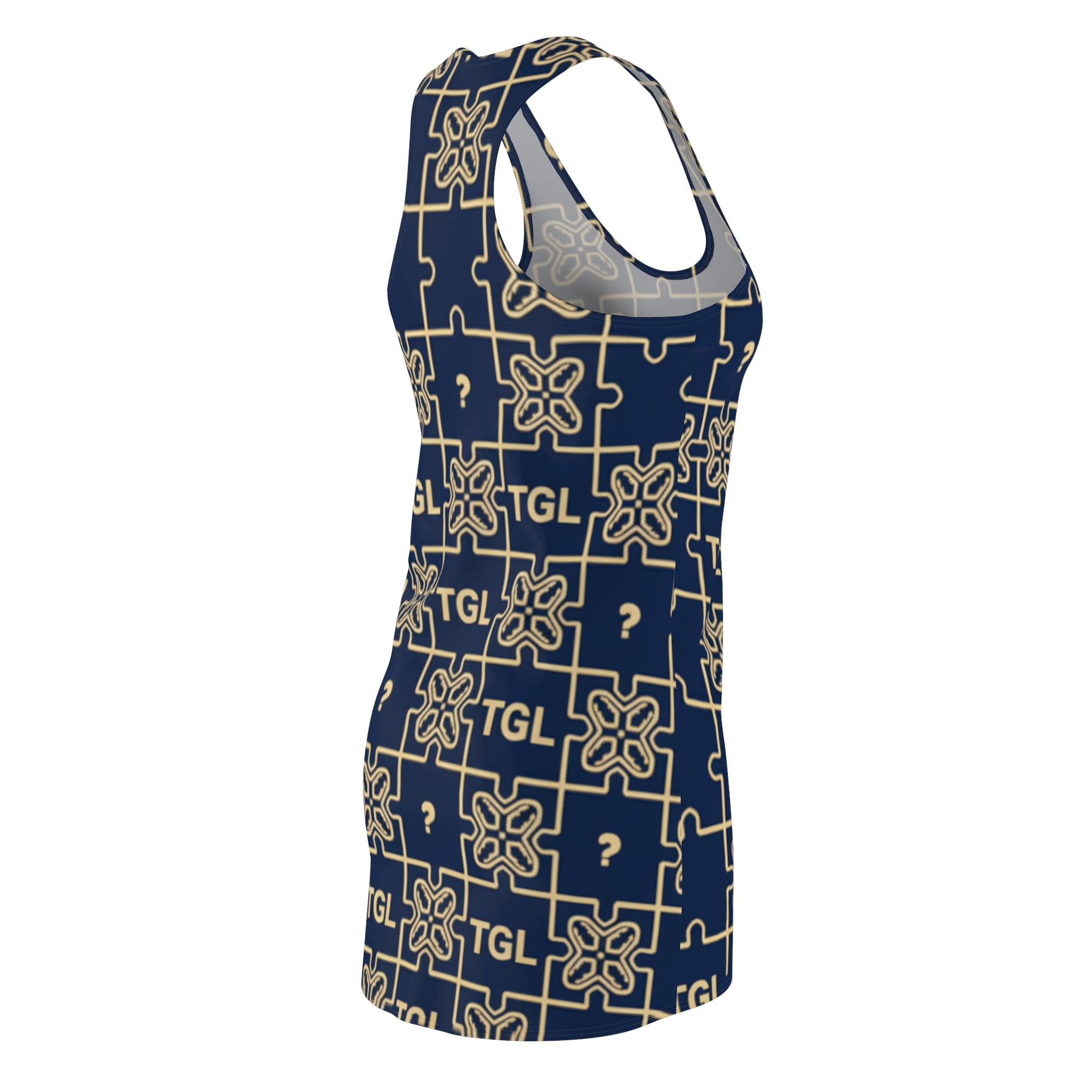Elegant Racerback Dress for Women by TGL Design | Lightweight Summer Dress with Unique Geometric Print