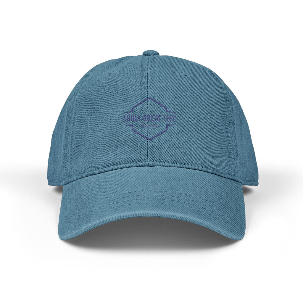 Embroidered Denim Hat — "Enjoy Truly Great Life" Casual Baseball Cap