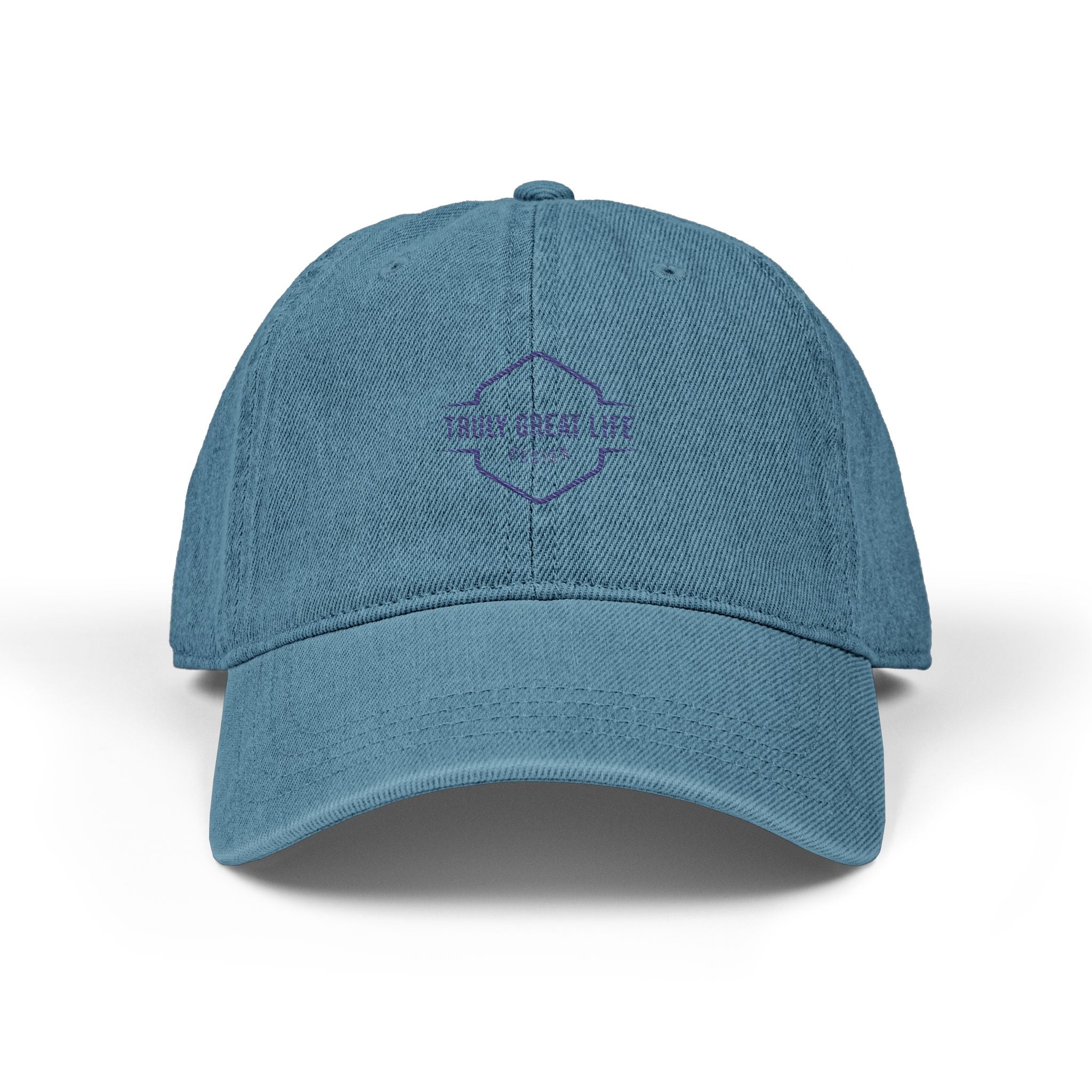 Embroidered Denim Hat — "Enjoy Truly Great Life" Casual Baseball Cap
