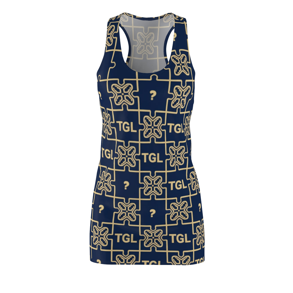 Elegant Racerback Dress for Women by TGL Design | Lightweight Summer Dress with Unique Geometric Print