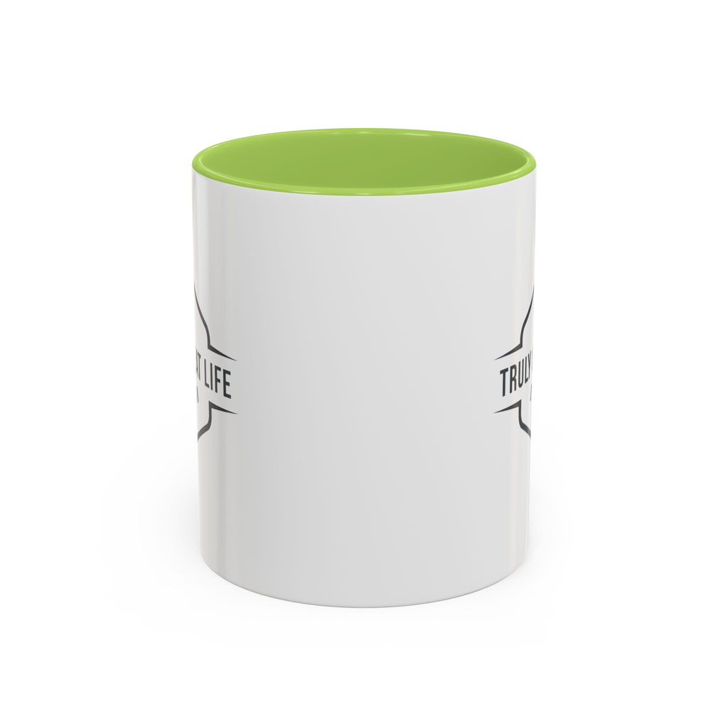 Truly Great Life Accent Coffee Mug – Black-Trim Ceramic 11oz