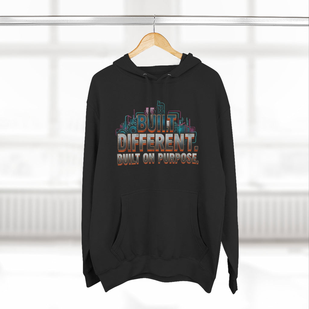 Built Different Built on Purpose Fleece Hoodie, Cozy Unisex Sweatshirt, Gift for Him or Her