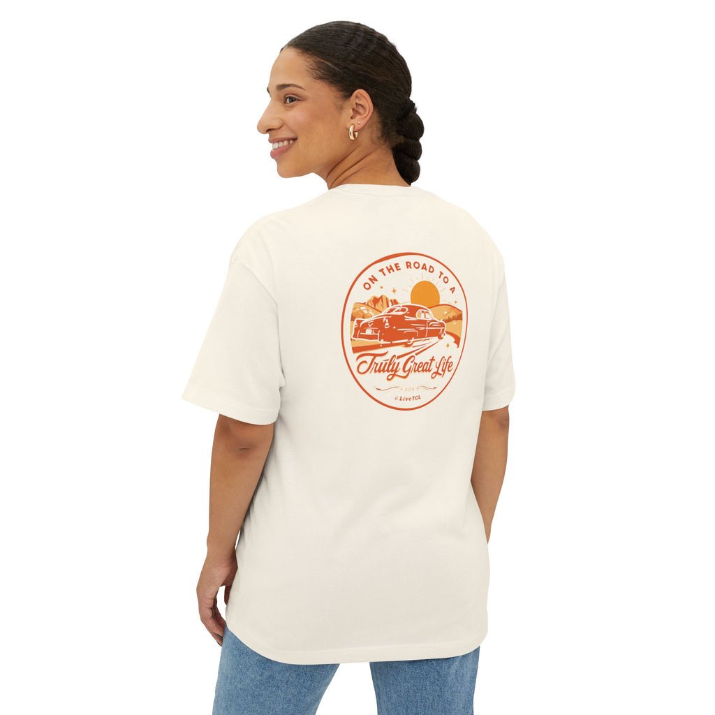 On the Road to a Truly Great Life Softstyle T-Shirt for Women & Men | Motivational Graphic Tee by Truly Great Life, Streetwear Inspiration