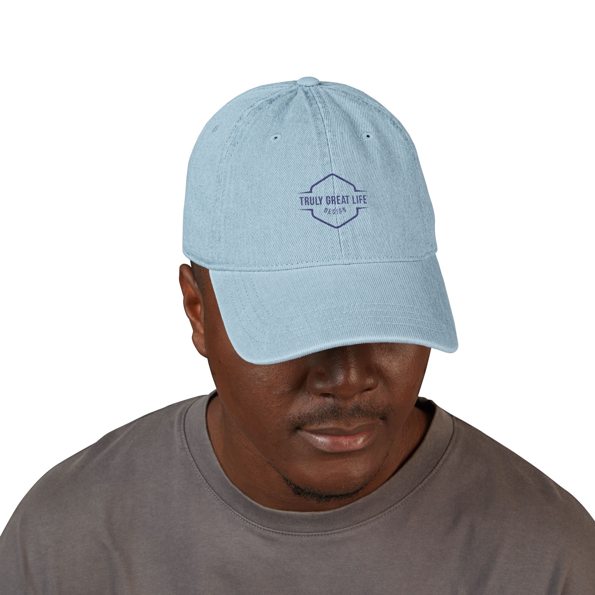 Embroidered Denim Hat — "Enjoy Truly Great Life" Casual Baseball Cap