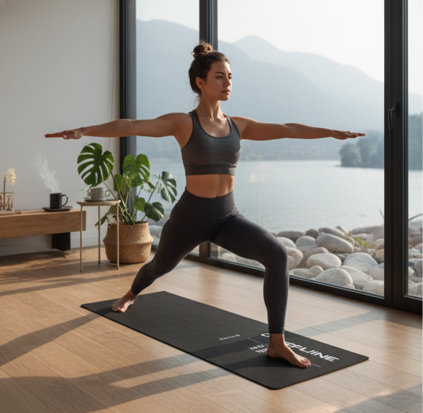 Non-Slip Rubber Yoga Mat for Home, Gym & Studio | Discipline Motivational Fitness Mat with Premium Grip and Comfort