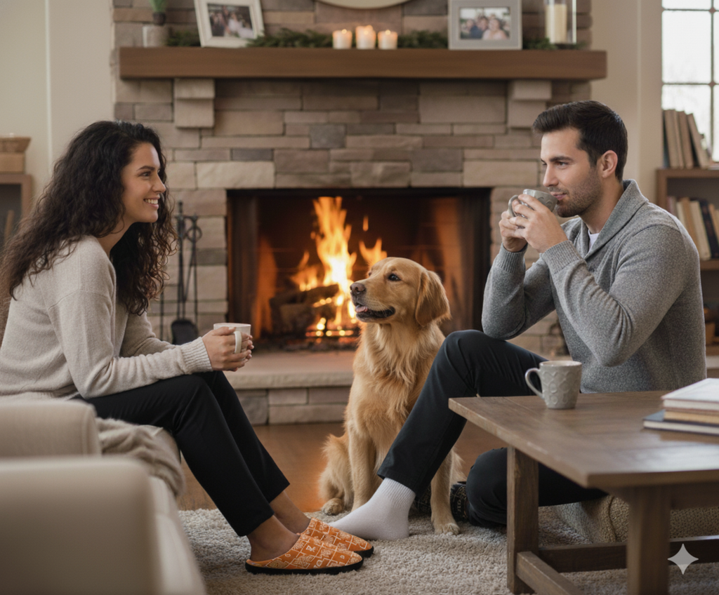 Truly Great Life Indoor Slippers for Women | Cozy Non-Slip House Shoes with Soft Fleece Comfort and Stylish Geometric Design