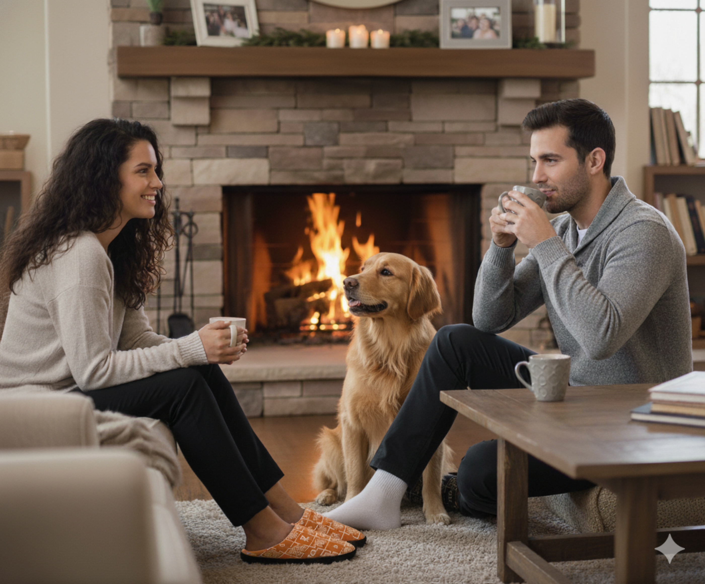 Truly Great Life Indoor Slippers for Women | Cozy Non-Slip House Shoes with Soft Fleece Comfort and Stylish Geometric Design