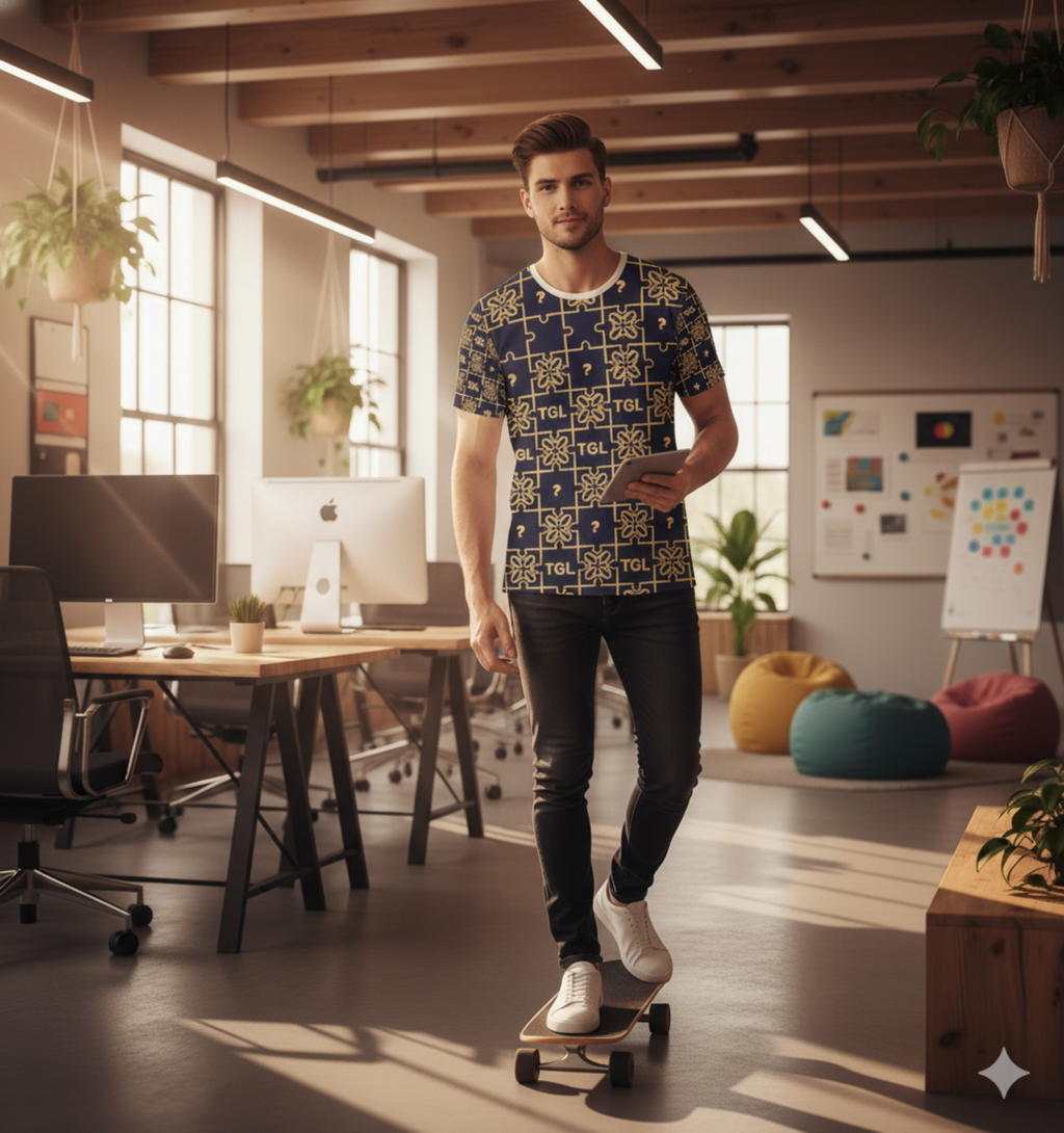 Athletic Sports Jersey for Men by TGL Design | Lightweight Breathable All-Over Print Shirt for Workout or Casual Wear