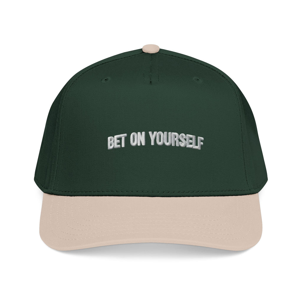Inspirational Baseball Cap for Men & Women | Bet on Yourself Adjustable Motivational Hat, Mid Profile Dad Cap