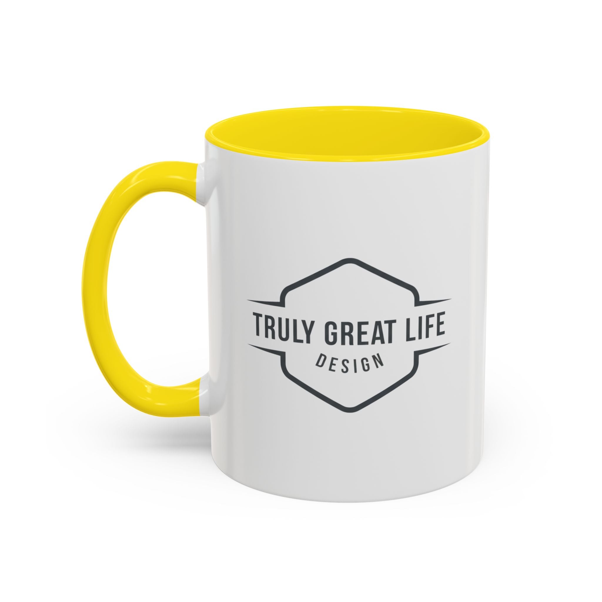 Truly Great Life Accent Coffee Mug – Black-Trim Ceramic 11oz
