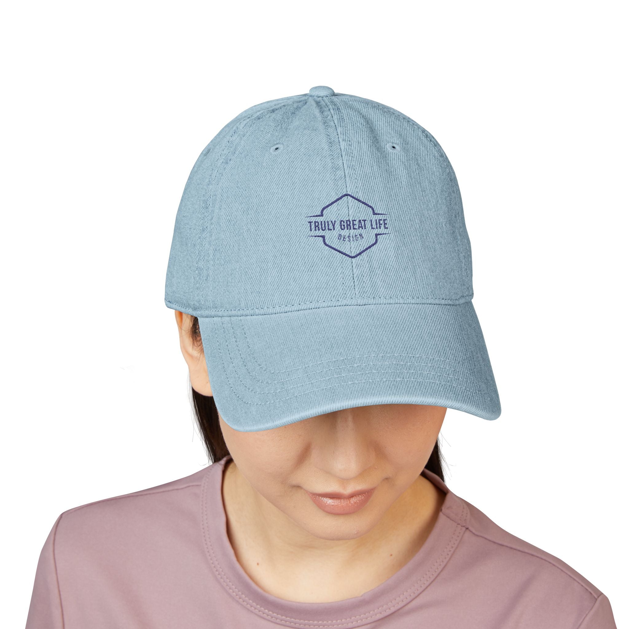 Embroidered Denim Hat — "Enjoy Truly Great Life" Casual Baseball Cap